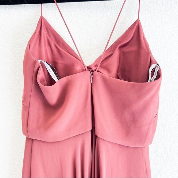 Jenny Yoo Inesse Bridesmaid Chiffon Dress in Terracotta 0 - Picture 6 of 6